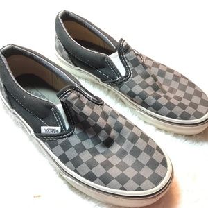 Vans Off The Wall Checkerboard Classic Slip-on Black GrayTrue White Worn Once!